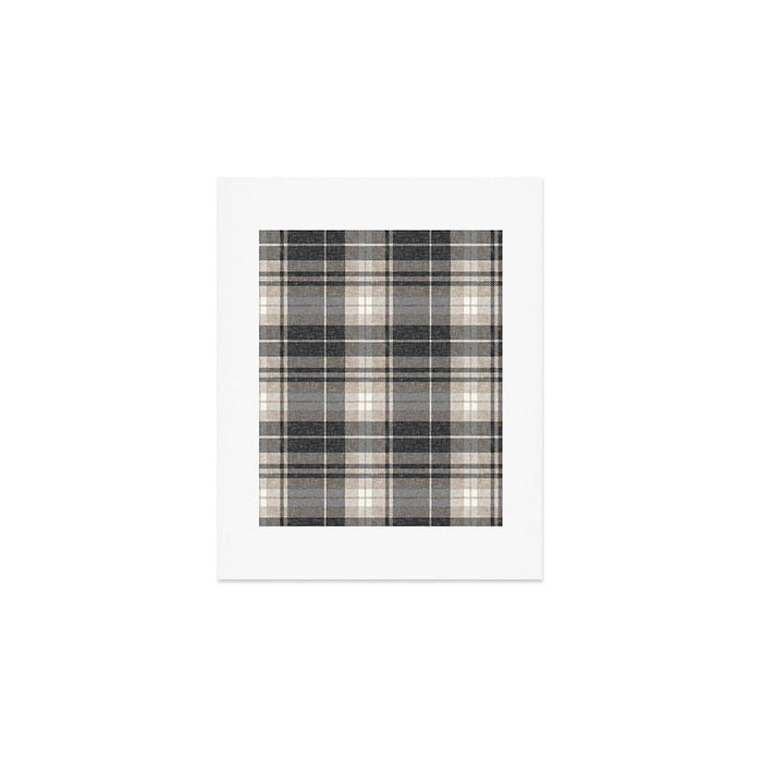 fall plaid - tan and charcoal Art Print Gallery Image 1