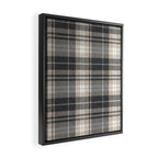 fall plaid - tan and charcoal Framed Canvas Print Gallery Image 2