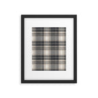fall plaid - tan and charcoal Framed Art Print Gallery Image 6
