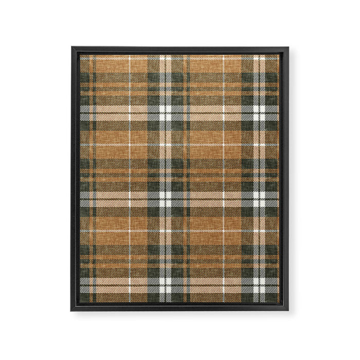 fall plaid - warm neutrals Framed Canvas Print Gallery Image 1