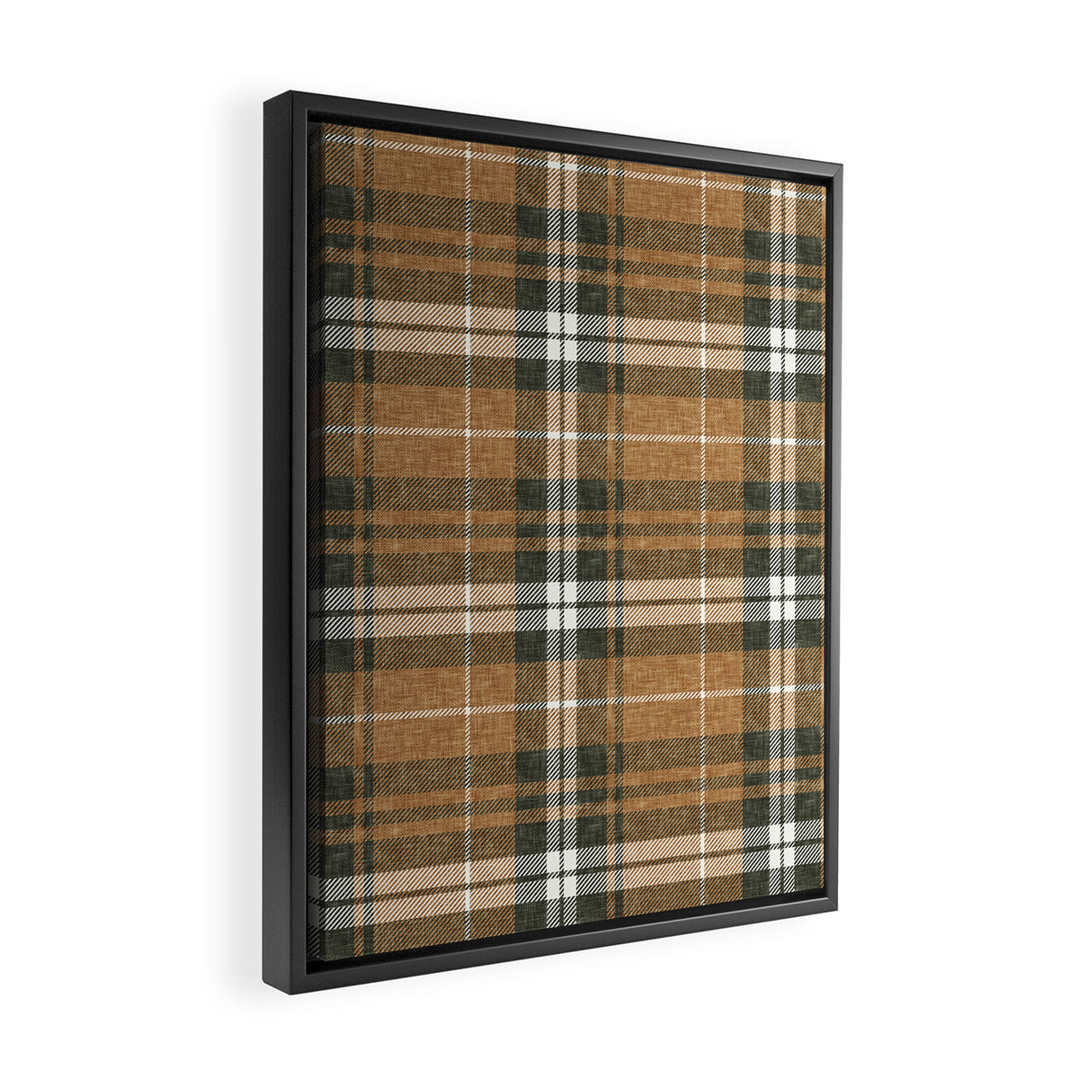 fall plaid - warm neutrals Framed Canvas Print Gallery Image 2