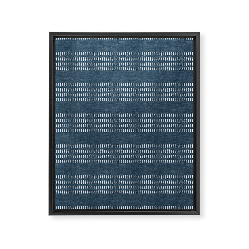 farmhouse stitch - navy blue Framed Canvas Print Gallery Image 8