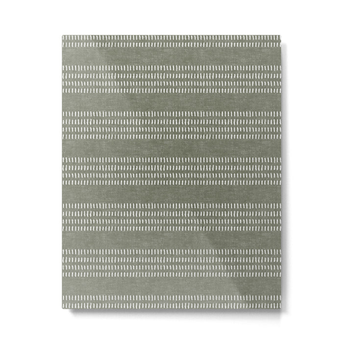 farmhouse stitch - olive Metal Print Gallery Image 1