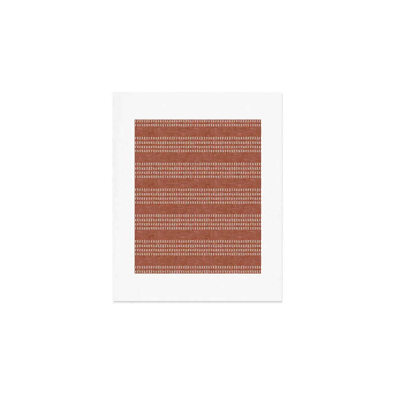 farmhouse stitch - rust Art Print Gallery Image 1