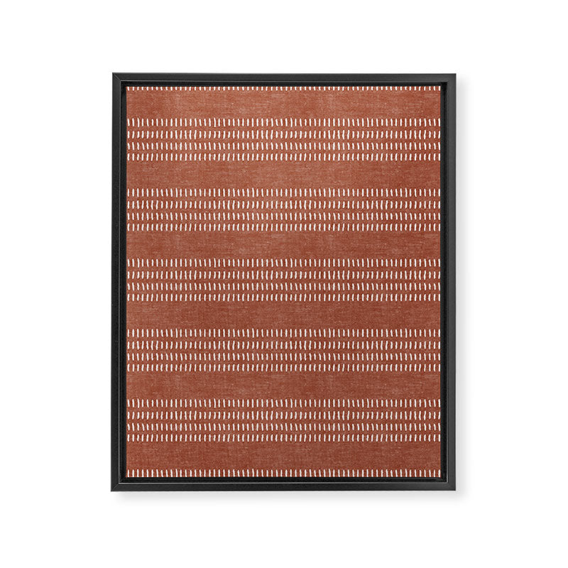 farmhouse stitch - rust Framed Canvas Print Gallery Image 8
