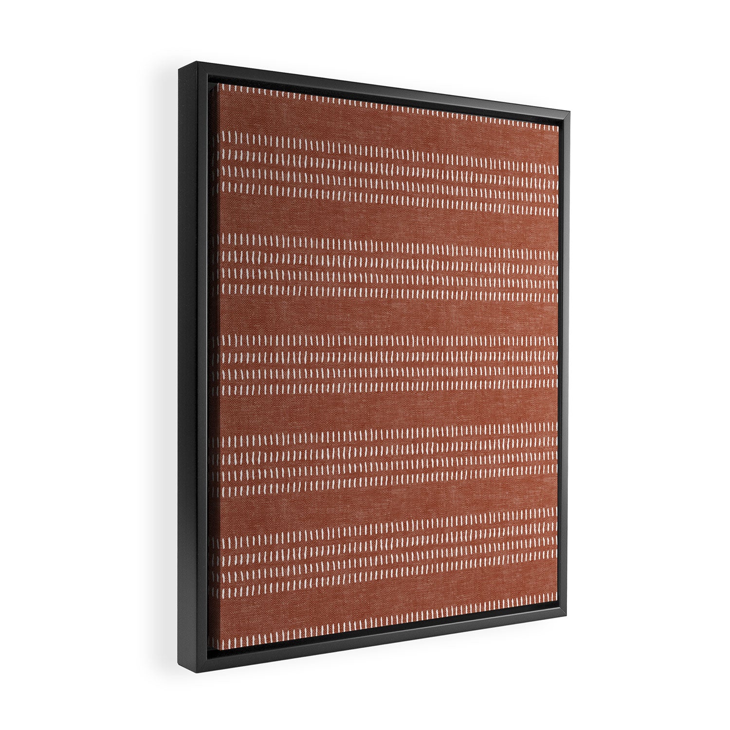 farmhouse stitch - rust Framed Canvas Print Gallery Image 2