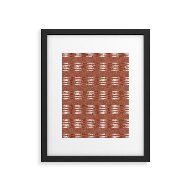farmhouse stitch - rust Framed Art Print Gallery Image 6