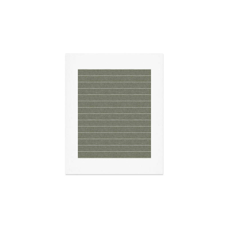 farmhouse stripes - olive green Art Print Gallery Image 1