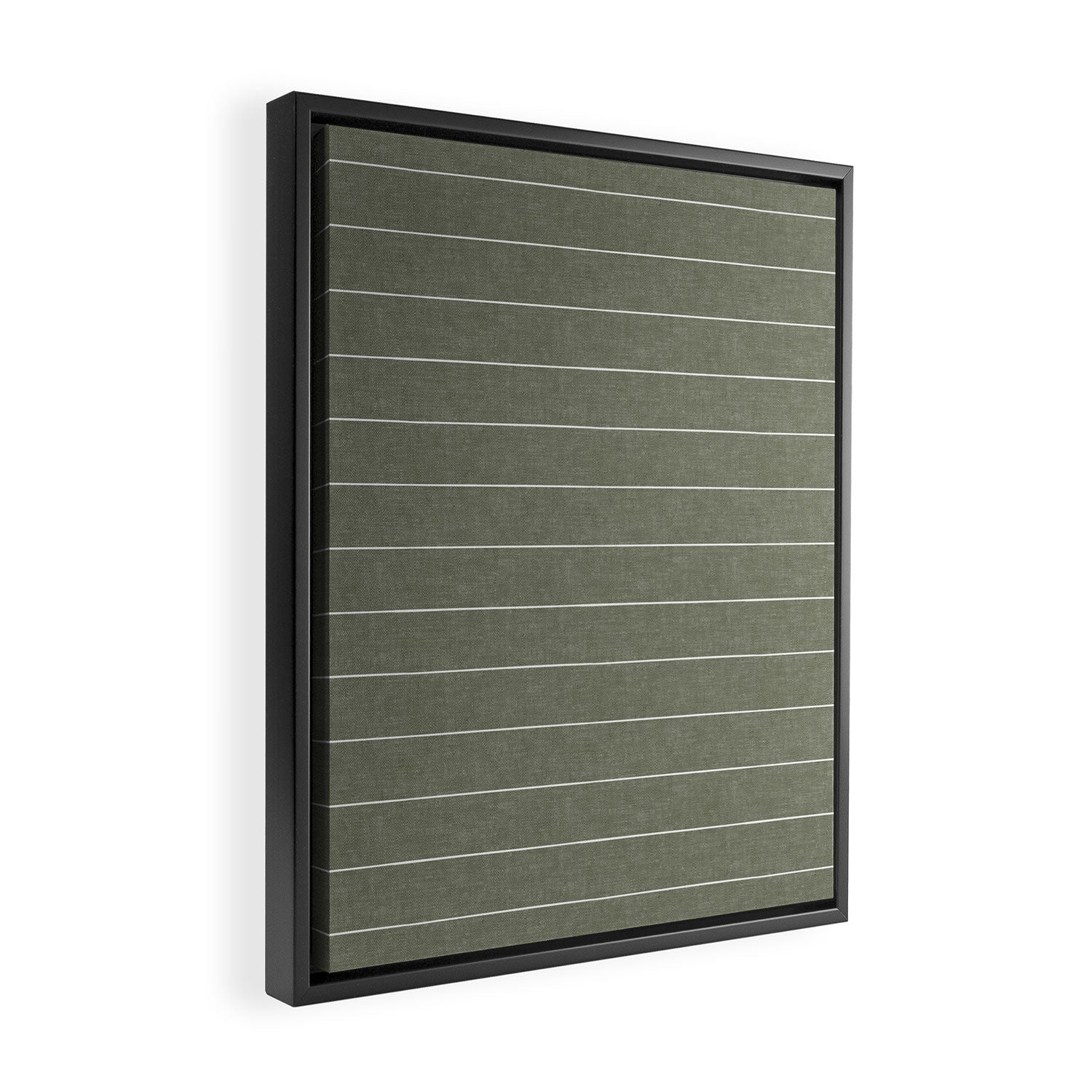 farmhouse stripes - olive green Framed Canvas Print Gallery Image 2