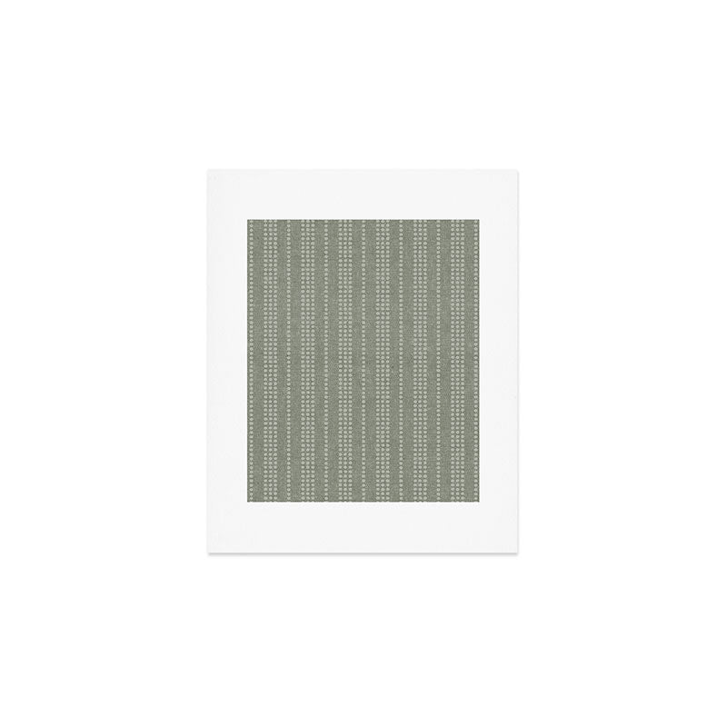 irregular striped dots - sage Art Print Gallery Image 1