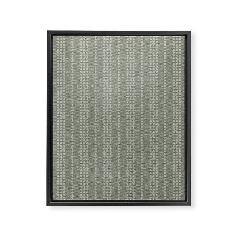 irregular striped dots - sage Framed Canvas Print Gallery Image 8