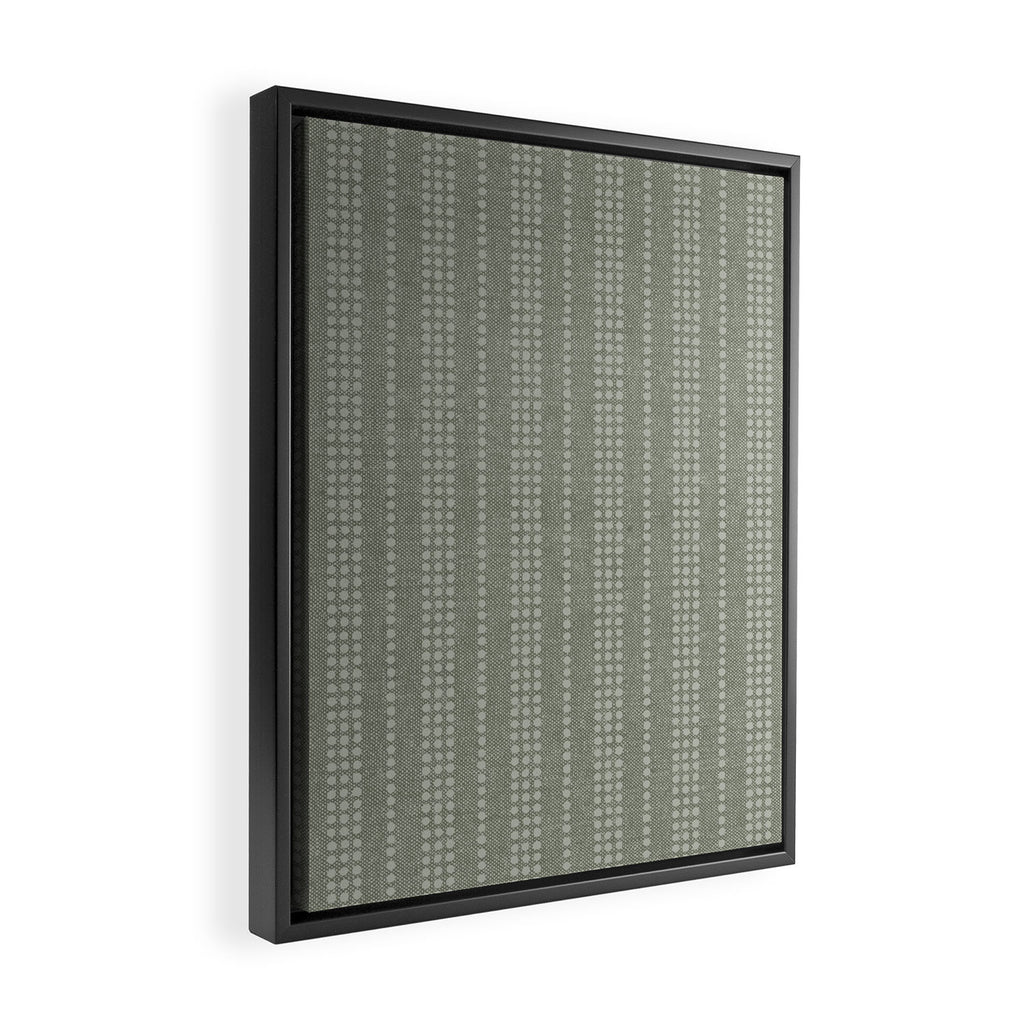 irregular striped dots - sage Framed Canvas Print Gallery Image 2
