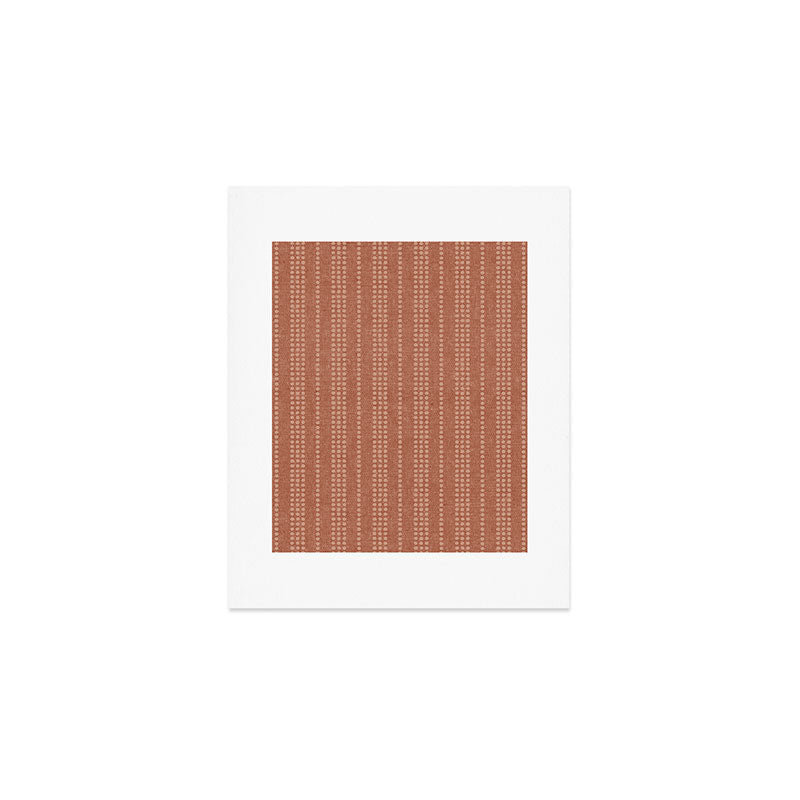 irregular striped dots - terracotta Art Print Gallery Image 1