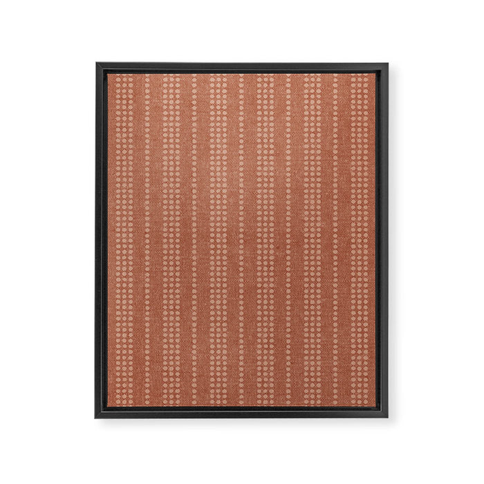 irregular striped dots - terracotta Framed Canvas Print Gallery Image 1