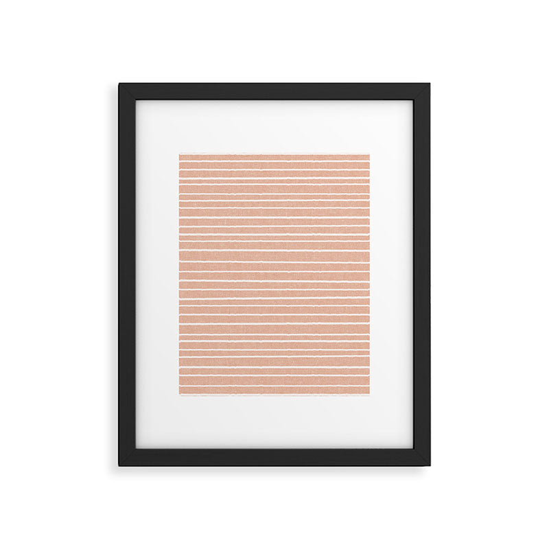 irregular stripes - peach Framed Art Print Gallery Image 6