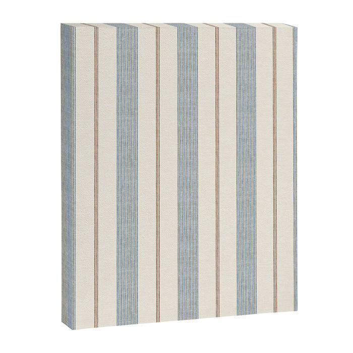 ivy stripes - blue, rust on cream Canvas Print Gallery Image 1
