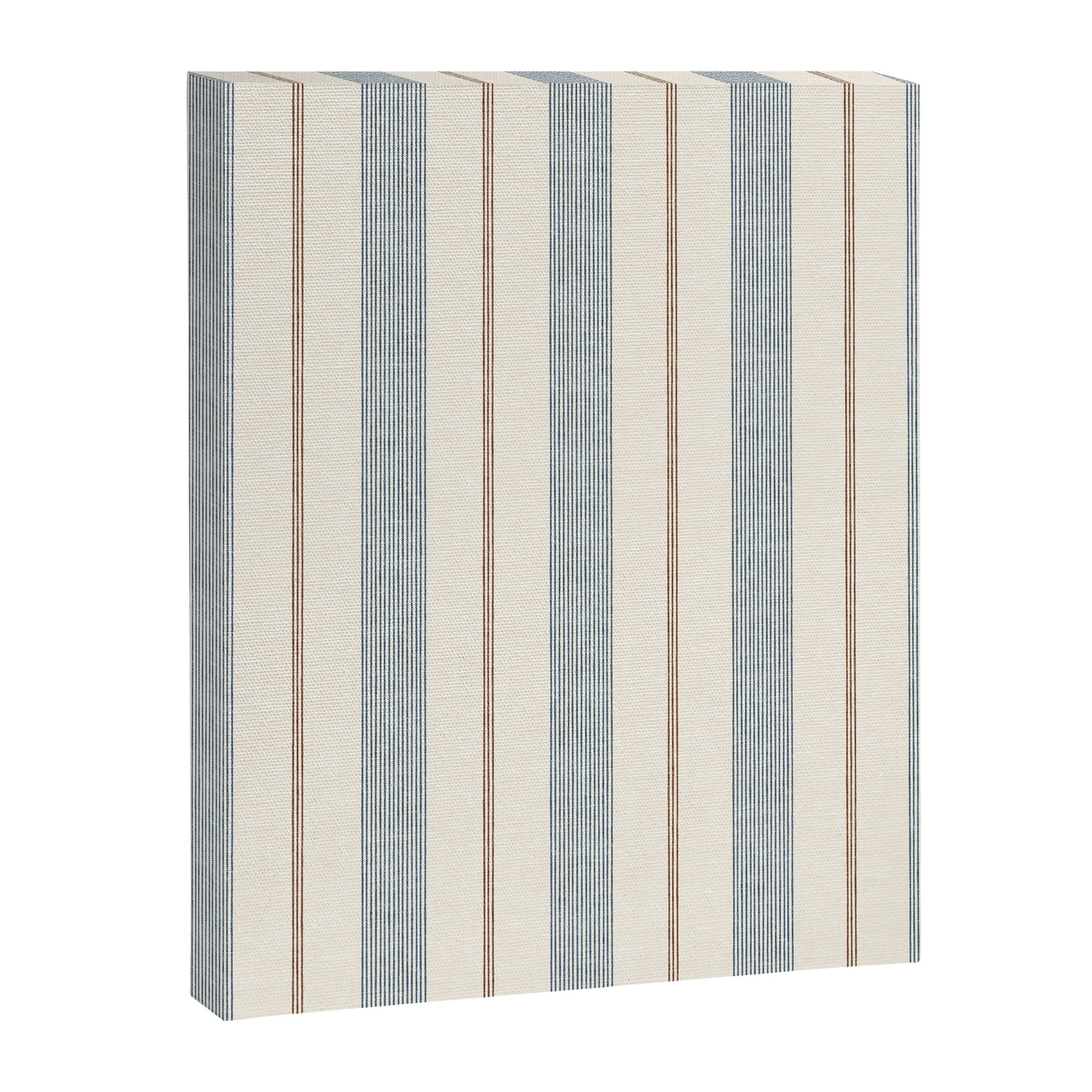 ivy stripes - blue, rust on cream Canvas Print Gallery Image 8