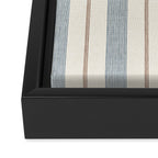 ivy stripes - blue, rust on cream Framed Canvas Print Gallery Image 3