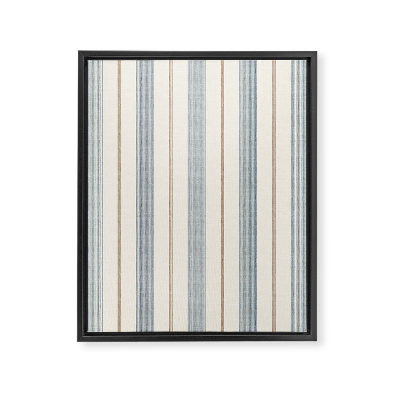 ivy stripes - blue, rust on cream Framed Canvas Print Gallery Image 8