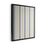 ivy stripes - blue, rust on cream Framed Canvas Print Gallery Image 2