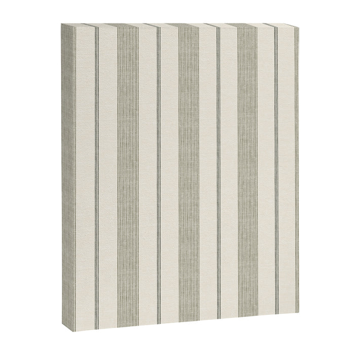 ivy stripes - cream and olive green Canvas Print Gallery Image 1