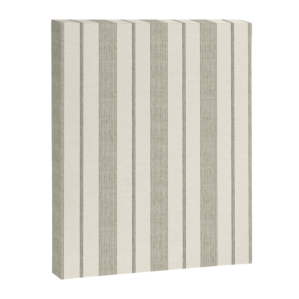 ivy stripes - cream and olive green Canvas Print Gallery Image 8