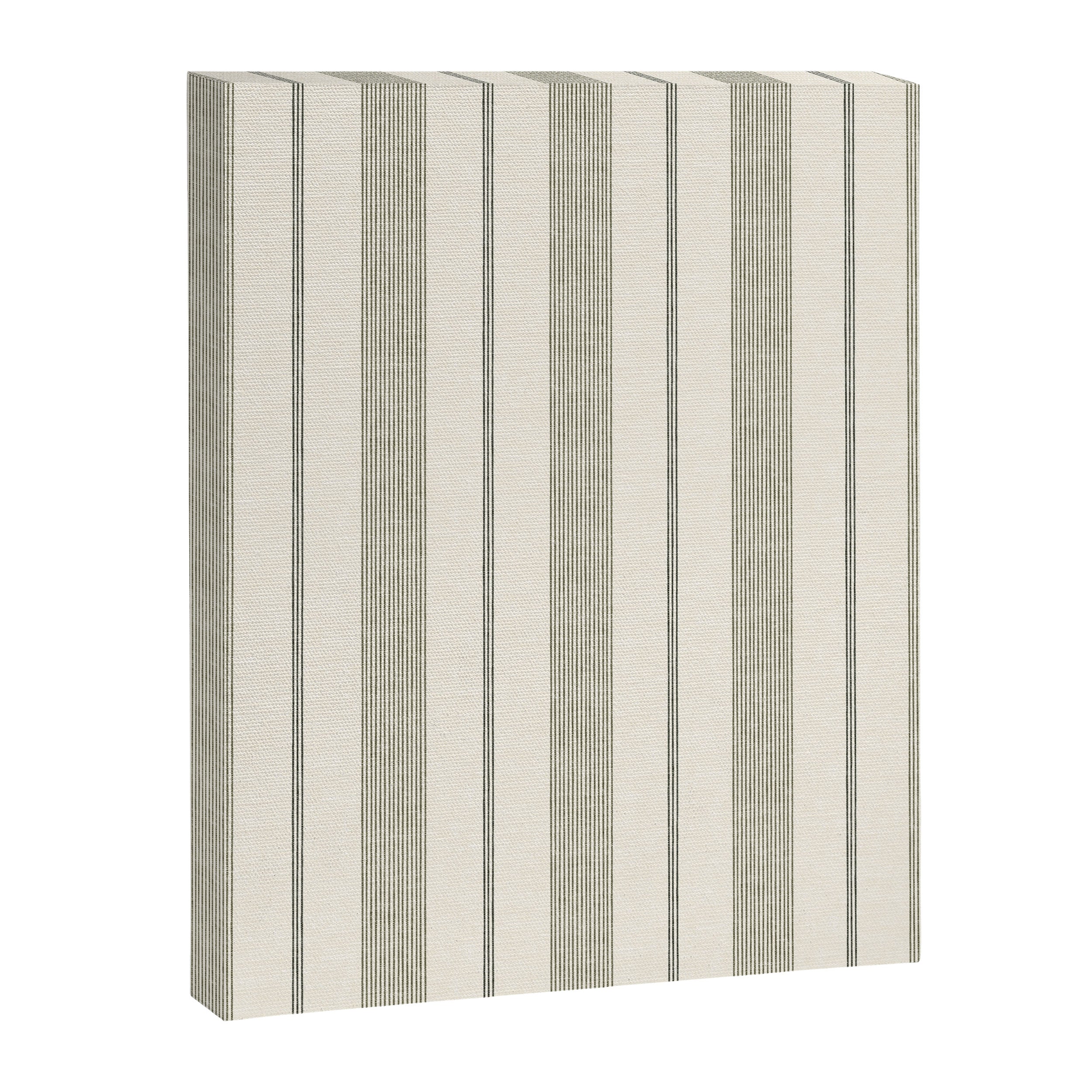ivy stripes - cream and olive green Canvas Print Gallery Image 8