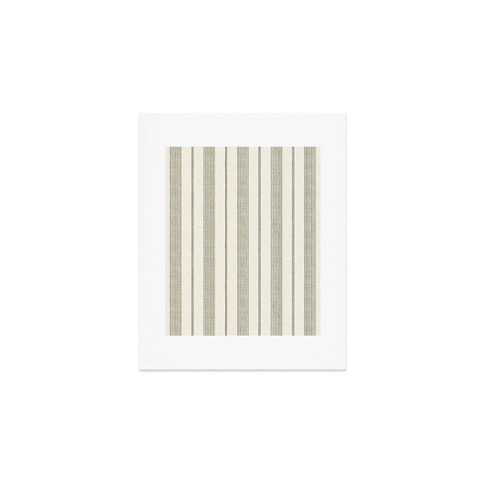 ivy stripes - cream and olive green Art Print Gallery Image 1