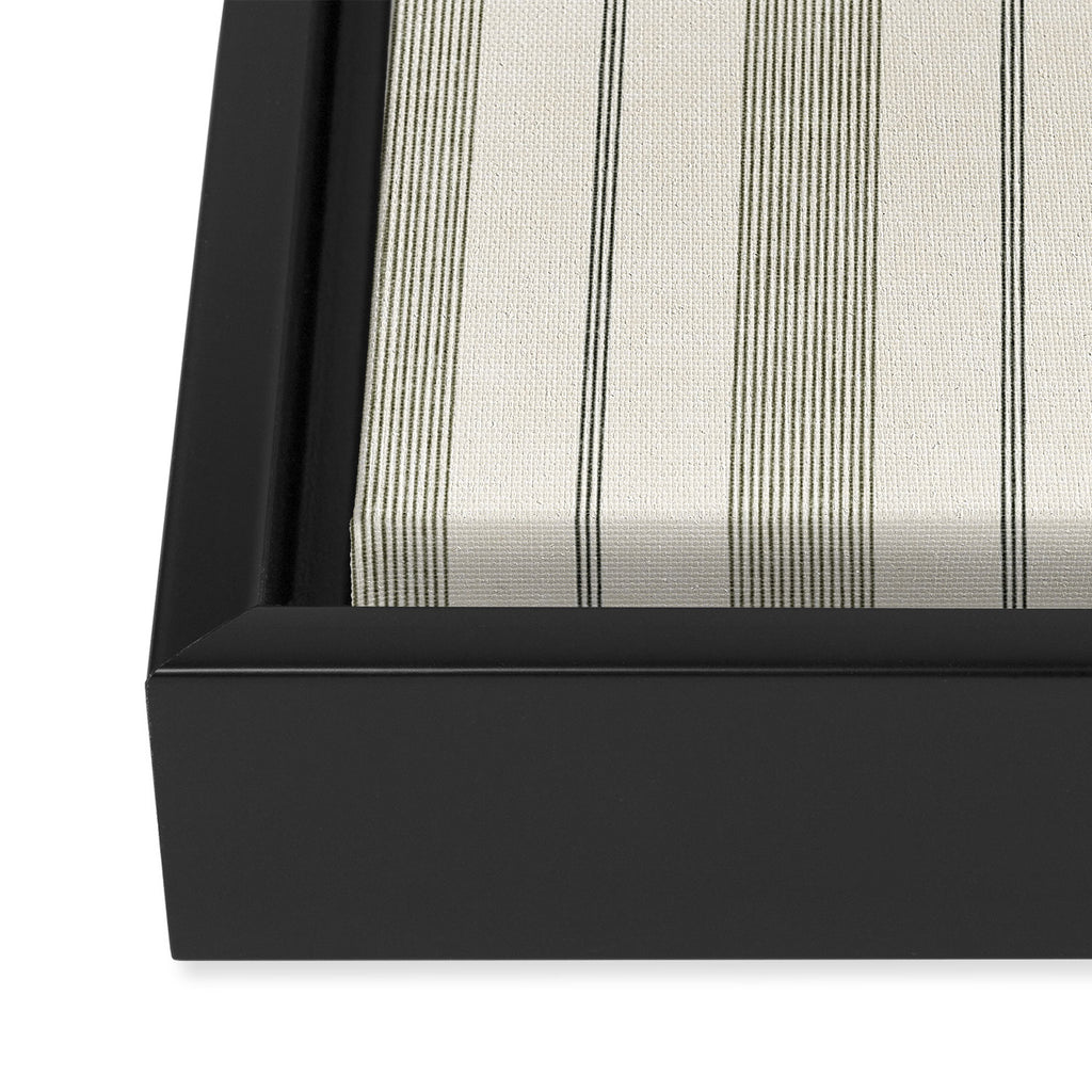 ivy stripes - cream and olive green Framed Canvas Print Gallery Image 3