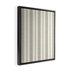 ivy stripes - cream and olive green Framed Canvas Print Gallery Image 2