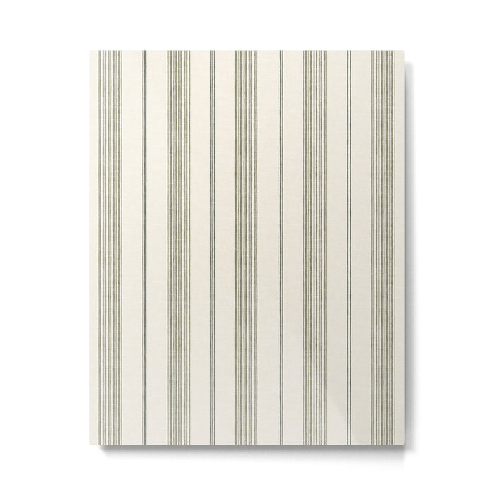 ivy stripes - cream and olive green Metal Print Gallery Image 1