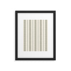 ivy stripes - cream and olive green Framed Art Print Gallery Image 6