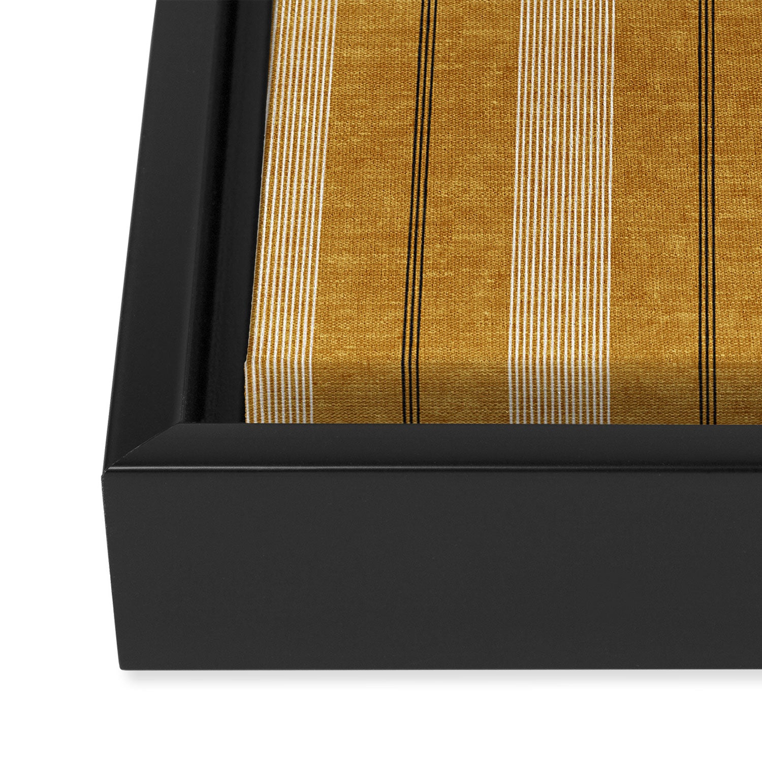 ivy stripes - mustard and black Framed Canvas Print Gallery Image 3