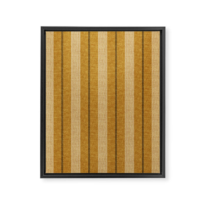ivy stripes - mustard and black Framed Canvas Print Gallery Image 1