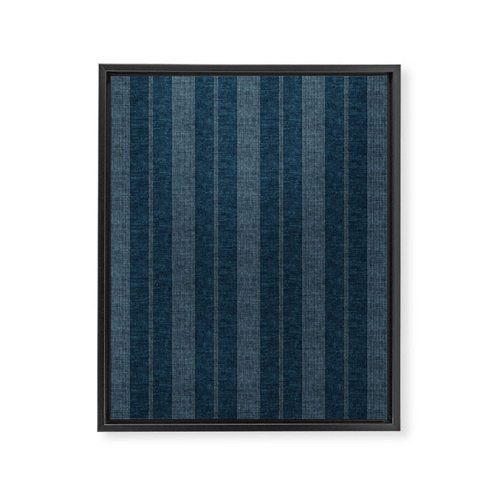 ivy stripes - navy blue Framed Canvas Print Gallery Image 1