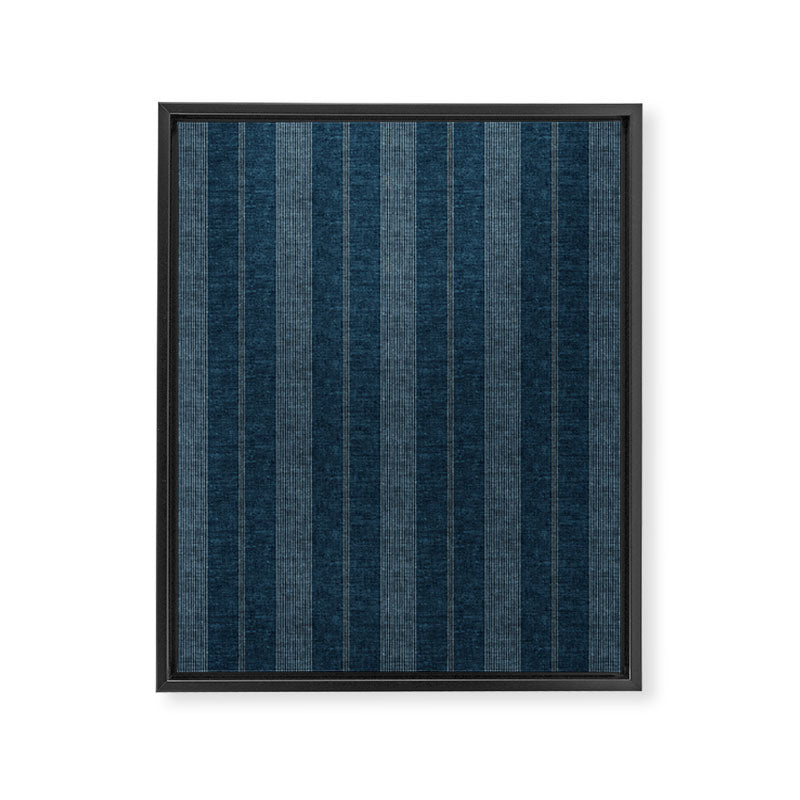 ivy stripes - navy blue Framed Canvas Print Gallery Image 8