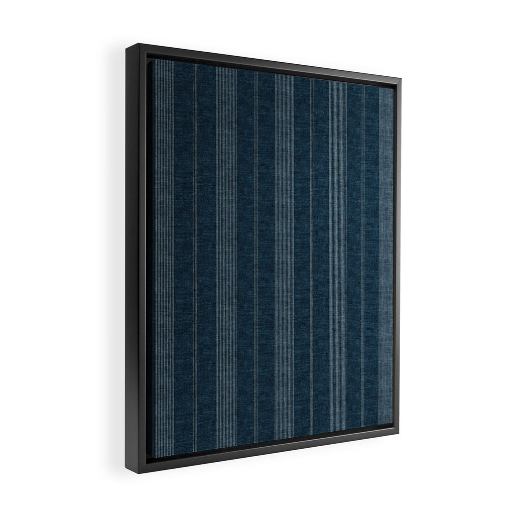 ivy stripes - navy blue Framed Canvas Print Gallery Image 2