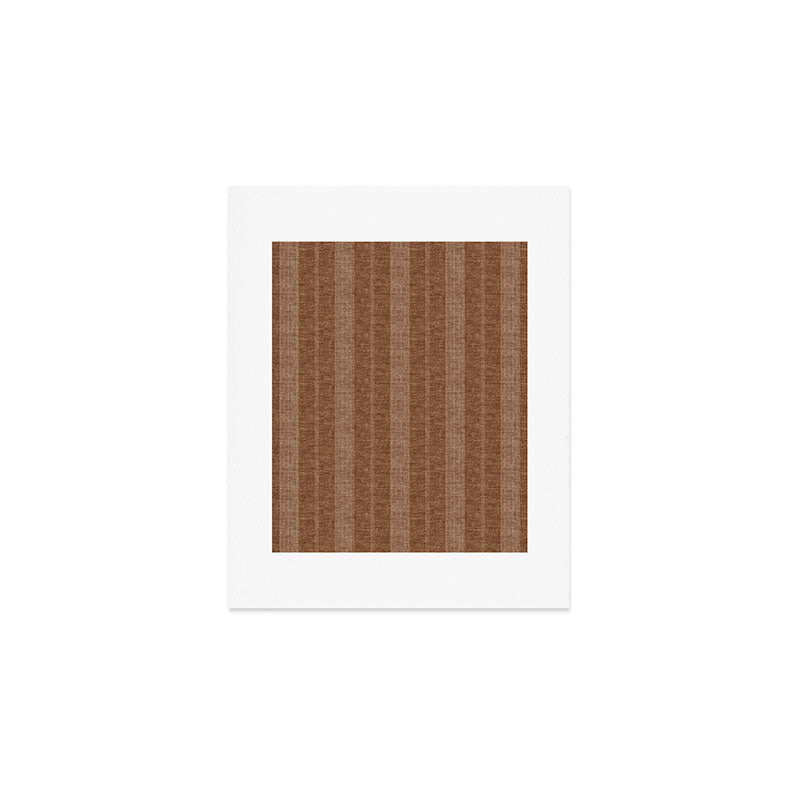 ivy stripes - warm brown Art Print Gallery Image 1