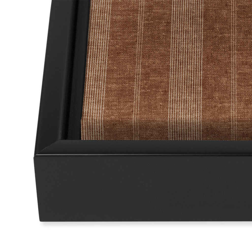ivy stripes - warm brown Framed Canvas Print Gallery Image 3