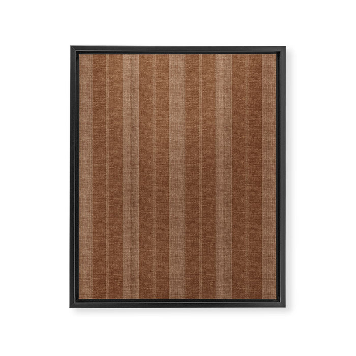 ivy stripes - warm brown Framed Canvas Print Gallery Image 1