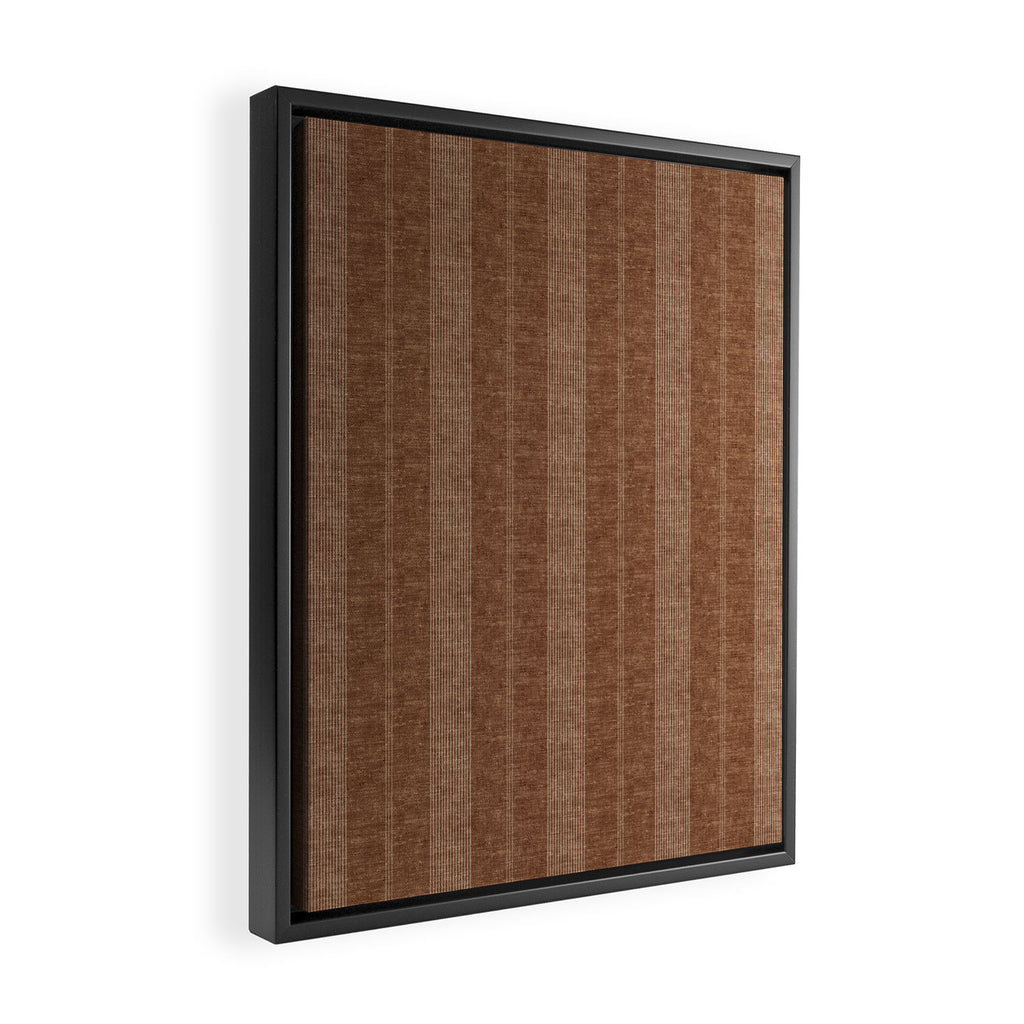 ivy stripes - warm brown Framed Canvas Print Gallery Image 2