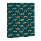 leopards walking - teal Canvas Print Gallery Image 8
