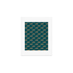 leopards walking - teal Art Print Gallery Image 1