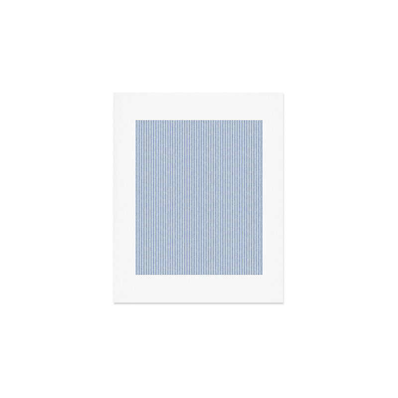 linen textured stripes - coastal blue Art Print Gallery Image 1