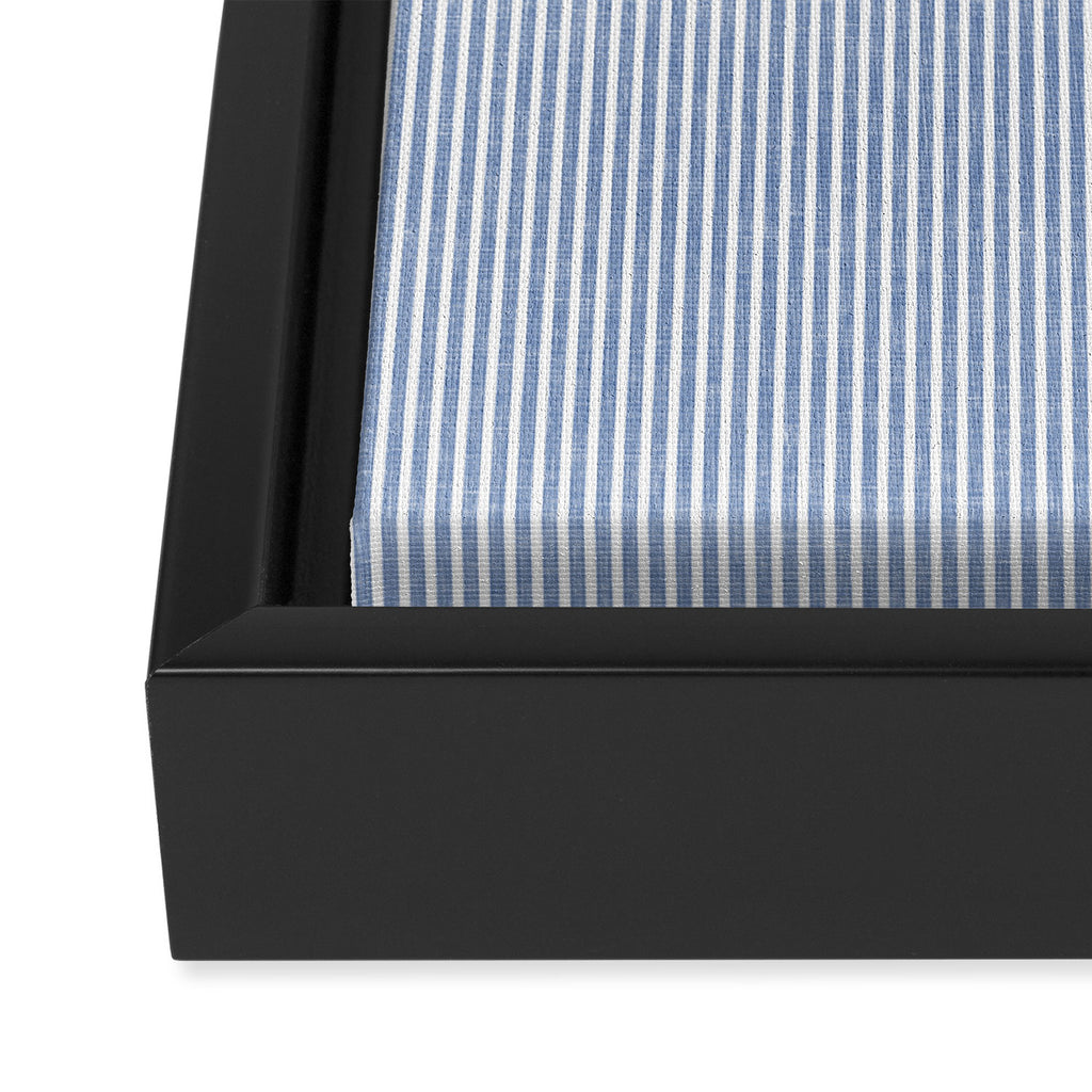 linen textured stripes - coastal blue Framed Canvas Print Gallery Image 3