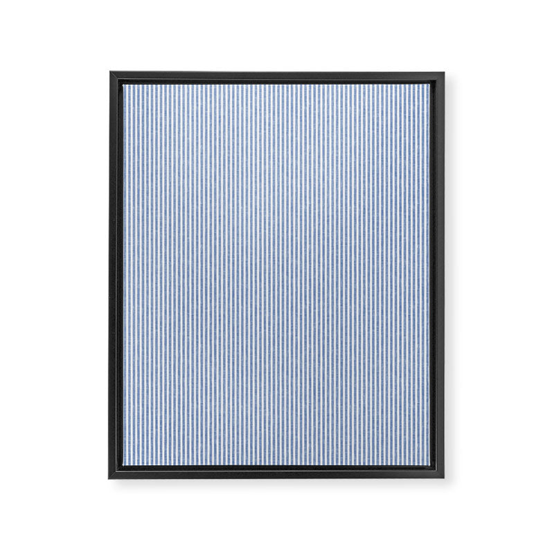 linen textured stripes - coastal blue Framed Canvas Print Gallery Image 8