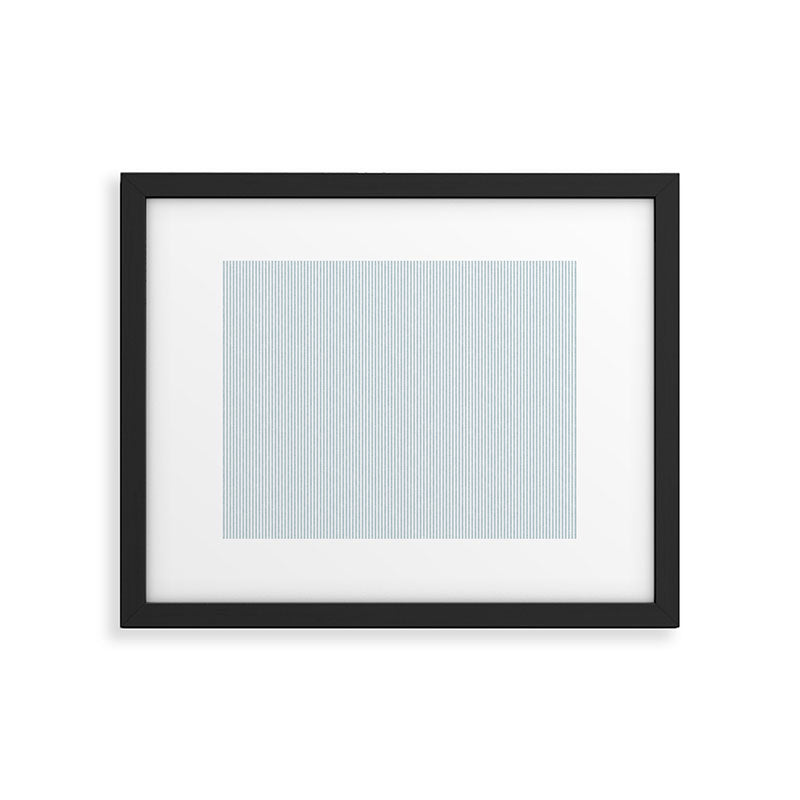 linen textured stripes - dusty blue Framed Art Print Gallery Image 6