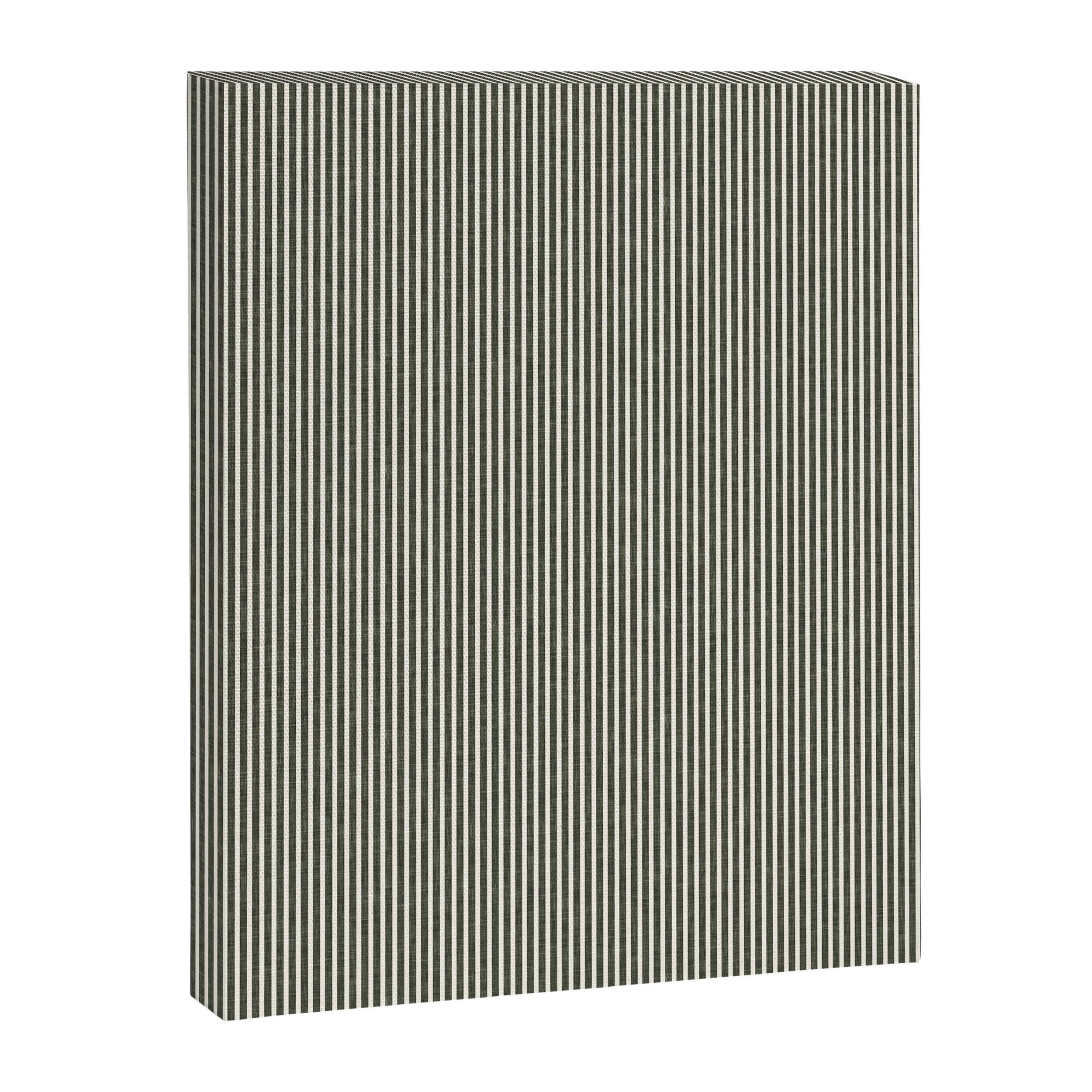 linen textured stripes - olive green Canvas Print Gallery Image 8