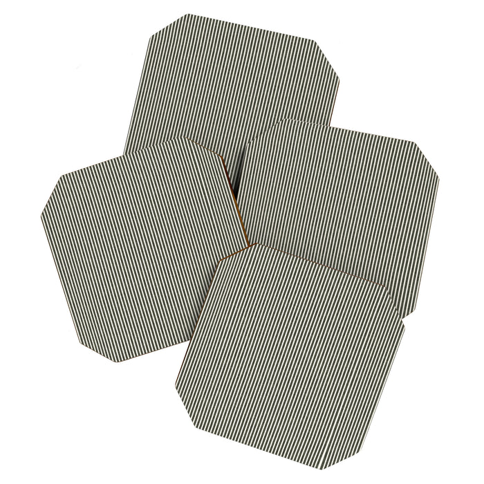 linen textured stripes - olive green Coaster Gallery Image 1