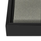 linen textured stripes - olive green Framed Canvas Print Gallery Image 3